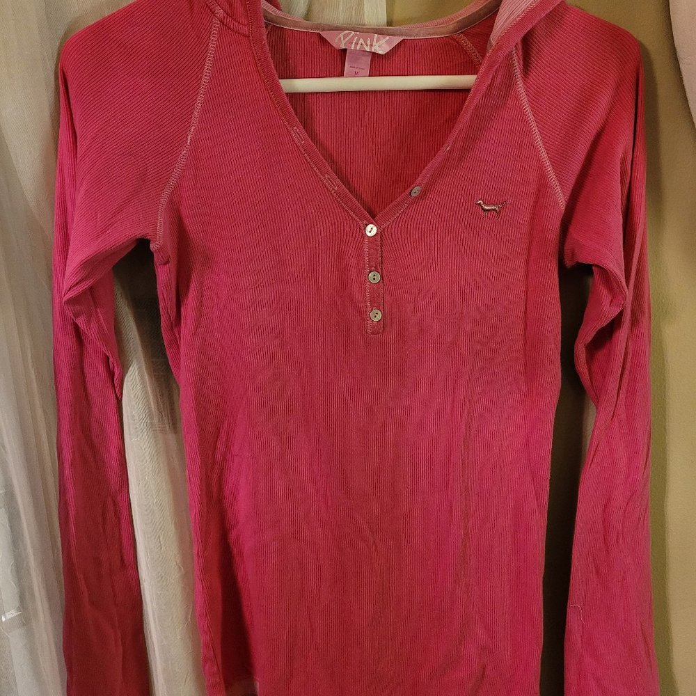 Victoria's Secret PINK Long Sleeve Hooded Shirt
